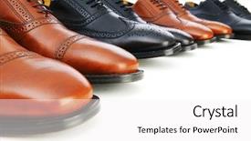  Presentation with leather shoes - Cool new presentation theme with male shoes isolated backdrop and a white colored foreground