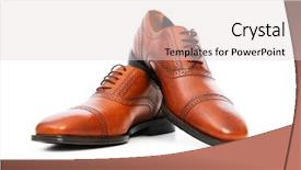  Presentation with leather shoes - Amazing slide deck having male shoes isolated backdrop and a lemonade colored foreground