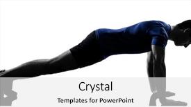  Presentation with aerobics - Cool new presentation theme with male silhouettes - man exercising workout fitness aerobics backdrop and a white colored foreground