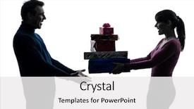  Presentation with white christmas - Presentation theme having male silhouettes - one caucasian couple woman man background and a white colored foreground