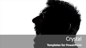  Presentation with angry - Slides having male silhouettes - one caucasian man portrait silhouette background and a dark gray colored foreground