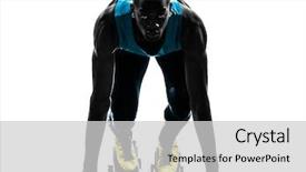  Presentation with runner - Amazing slide deck having male silhouettes - one caucasian man runner sprinter backdrop and a light gray colored foreground
