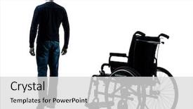  Presentation with silhouette of man worship - Theme featuring male silhouettes - one man walking away background and a light gray colored foreground