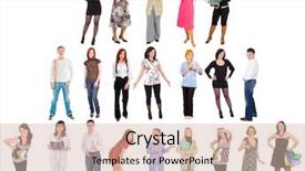  Presentation with people - Amazing theme having male silhouettes - rows of separate people backdrop and a soft green colored foreground