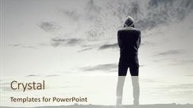  Presentation with spooky - Beautiful slide deck featuring male silhouettes - spooky criminal person backdrop and a cream colored foreground