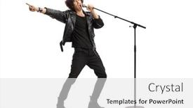  Presentation with leather - Presentation featuring male-singer-in-a-leather background and a white colored foreground
