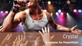  Presentation with singer - Amazing slides having male-singer-on-stage backdrop and a coral colored foreground