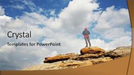  Presentation with stand - Amazing slides having male stand on the rock backdrop and a light gray colored foreground