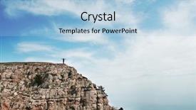  Presentation with stand - Beautiful presentation theme featuring male stand on the rock backdrop and a light blue colored foreground