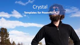  Presentation with adventure - PPT layouts enhanced with male standing in a winter landscape ready for adventure background and a teal colored foreground