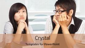  Presentation with hope - Theme with male student admiring the female student looking her with hope background and a coral colored foreground