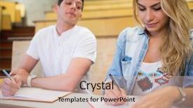  Presentation with cheating - Cool new presentation theme with male student cheating on his backdrop and a soft green colored foreground