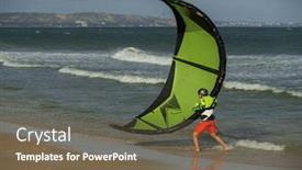  Presentation with sea - Amazing presentation design having male-student-in-sea-waters backdrop and a violet colored foreground