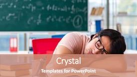  Presentation with classroom - Cool new presentation design with male student in the classroom backdrop and a coral colored foreground