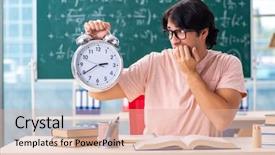  Presentation with classroom - Amazing presentation having male student in the classroom backdrop and a lemonade colored foreground