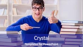  Presentation with college student money - Presentation theme consisting of male student preparing for exams background and a  colored foreground