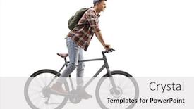  Presentation with student behavior management - Slides featuring male-student-standing-and-riding background and a white colored foreground