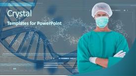 Presentation with diagram - Amazing presentation having male surgeon against 3d helix backdrop and a ocean colored foreground