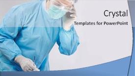  Presentation with emergency - PPT layouts having male surgeon answering the phone background and a white colored foreground