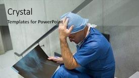  Presentation with healthcare workers - Slides featuring male surgeon examine x-ray background and a light gray colored foreground