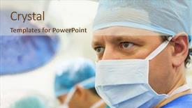  Presentation with operation room - Slides featuring male surgeon in operation background and a  colored foreground