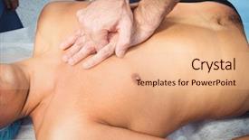  Presentation with resuscitation - Slide deck enhanced with male surgeon performing cardiopulmonary resuscitation background and a coral colored foreground