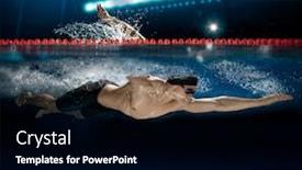  Presentation with swimming pool - Slides consisting of male-swimmer-at-the-swimming background and a black colored foreground