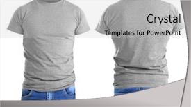  Presentation with different - Slides having male t-shirt on white background and a light gray colored foreground