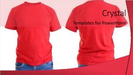  Presentation with different - Beautiful PPT theme featuring male t-shirt on white backdrop and a red colored foreground