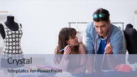  Presentation with female college student for health check up - Colorful theme enhanced with male tailor with female student backdrop and a light blue colored foreground