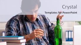  Presentation with teacher - Presentation design consisting of male-teacher-drinking background and a sky blue colored foreground