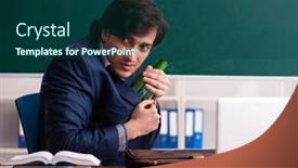  Presentation with teacher - Presentation consisting of male-teacher-drinking background and a  colored foreground