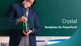  Presentation with teacher - Slide deck consisting of male-teacher-drinking and a  colored foreground