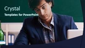  Presentation with classroom - Presentation theme enhanced with male-teacher-drinking and a forest green colored foreground