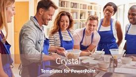  Presentation with pancake - Theme enhanced with male-teacher-making-pancake background and a coral colored foreground