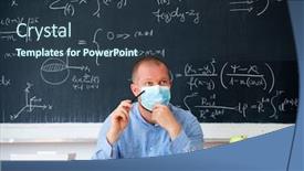  Presentation with math lesson - Colorful PPT theme enhanced with male-teacher-with-mask-teaching backdrop and a tawny brown colored foreground