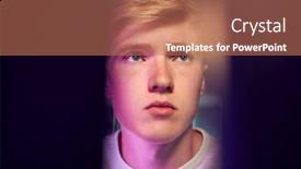  Presentation with computer security - Theme featuring male-teenage-hacker-sitting-between background and a coral colored foreground