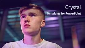  Presentation with computer security - Cool new PPT theme with male-teenage-hacker-sitting-between backdrop and a navy blue colored foreground