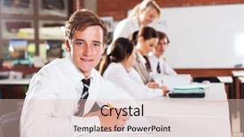  Presentation with high school - Amazing slide deck having male teenage high school student backdrop and a lemonade colored foreground