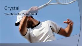  Presentation with motion - Slide deck consisting of male-tennis-player-in-action background and a light blue colored foreground