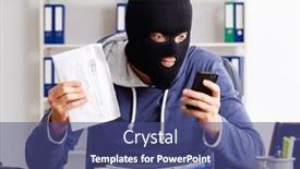  Presentation with male nurses day - PPT theme featuring male-thief-in-balaclava and a ocean colored foreground