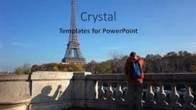  Presentation with sunny fall - Theme having male-tourist-taking-photo background and a teal colored foreground