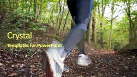  Presentation with running - Audience pleasing presentation design consisting of male trail runner running backdrop and a tawny brown colored foreground