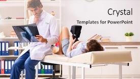  Presentation with i am grateful for images for - Presentation theme having male traumatologist looking at xray background and a sky blue colored foreground