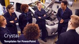  Presentation with apprenticeship - Colorful PPT theme enhanced with male-tutor-with-students-teaching backdrop and a wine colored foreground