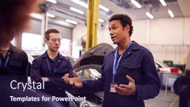  Presentation with apprenticeship - PPT theme enhanced with male-tutor-with-students-teaching background and a wine colored foreground