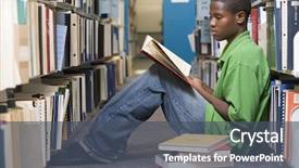  Presentation with color full - Cool new presentation with male university student sitting backdrop and a  colored foreground