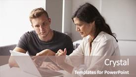  Presentation with university - Amazing slide set having male university student working one backdrop and a coral colored foreground