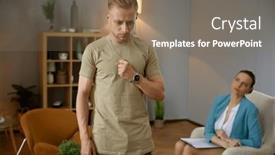  Presentation with psychological therapy - Presentation theme enhanced with male-veteran-suffering-from-ptsd and a coral colored foreground