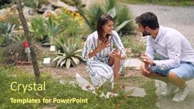  Presentation with botanical garden - Cool new theme with male-visitor-flirting-with-female backdrop and a tawny brown colored foreground